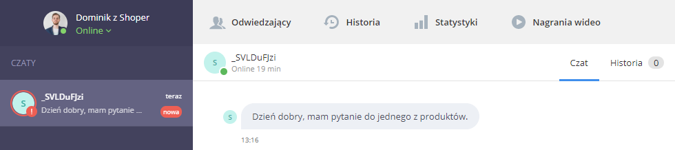 Lista gości odwiedzających sklep internetowy w panelu Smartsupp Lista odwiedzających sklep w panelu Smartsupp