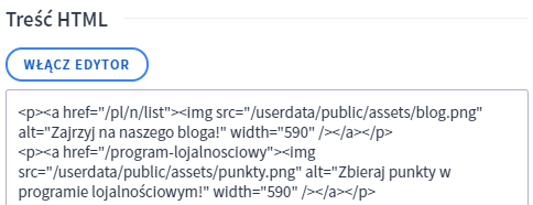 Kod HTML dodanych dwóch obrazków przed wrzuceniem ich do dwóch kontenerów (obok siebie) Kod HTML dodanych dwóch obrazków przed wrzuceniem ich do dwóch kontenerów (obok siebie)