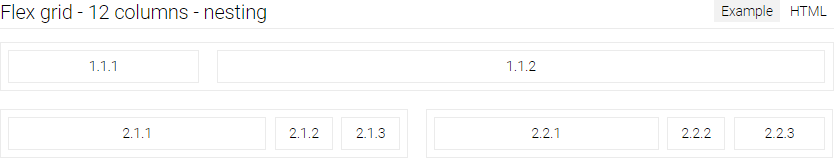 Schemat układu kolumn (Flex grid – 12 columns - nesting) Schemat układu kolumn (Flex grid – 12 columns - nesting)
