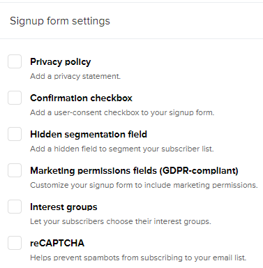 Ustawienia formularza zapisu do newslettera (MailerLite) Ustawienia formularza zapisu do newslettera (MailerLite)