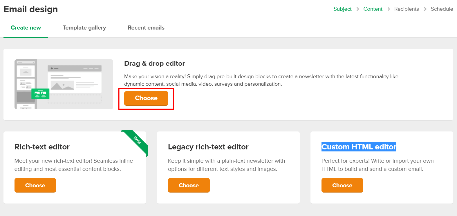 Tworzenie kampanii e-mail przy pomocy Drag & Droop editor Tworzenie kampanii e-mail przy pomocy Drag & Droop editor