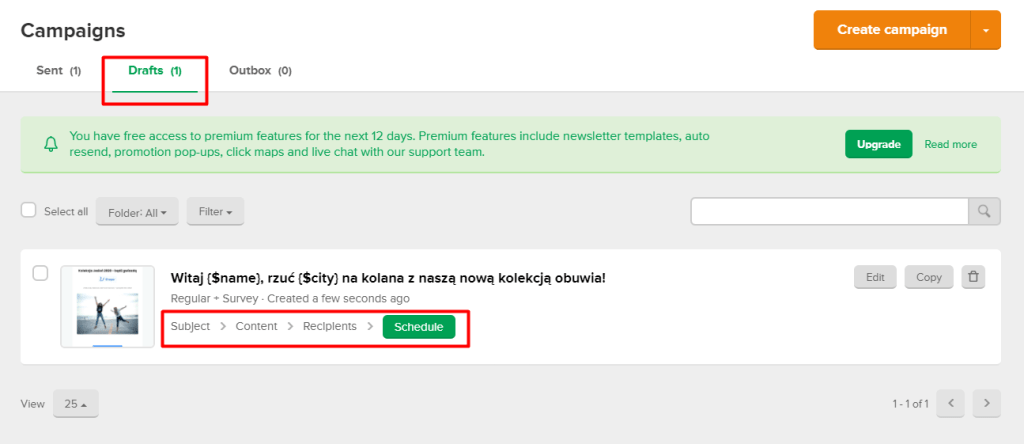 Kopia zdublowanego projektu wiadomości e-mail pojawi się zakładce: Drafts Kopia zdublowanego projektu wiadomości e-mail pojawi się zakładce: Drafts