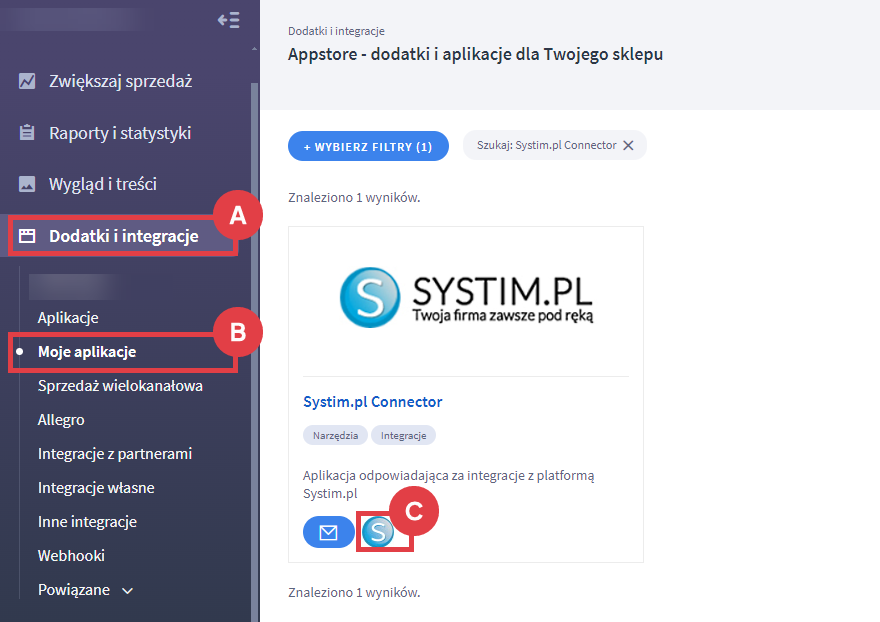 Po zakończonej instalacji, przejdź do konfiguracji ustawień aplikacji Przejdź do ustawień aplikacji (po jej zainstalowaniu)