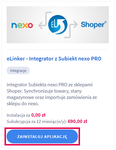 eLinker - Integrator z Subiekt nexo PRO