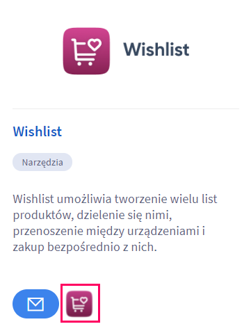 Przejdź do konfiguracji aplikacji Wishlist