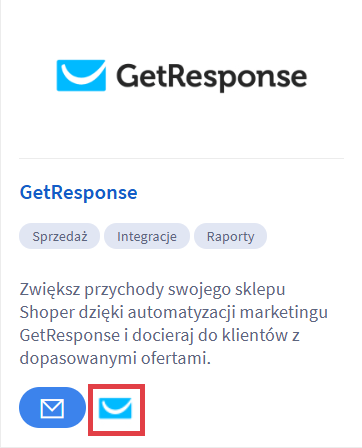 Skonfiguruj aplikację GetResponse po instalacji w sklepie Shoper Skonfiguruj aplikację GetResponse po instalacji w sklepie Shoper