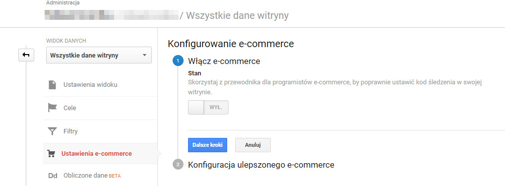 Konfiguracja śledzenia e-commerce w Google Analytics Ustawienia śledzenia e-commerce w Google Analytics dla sklepu internetowego Shoper