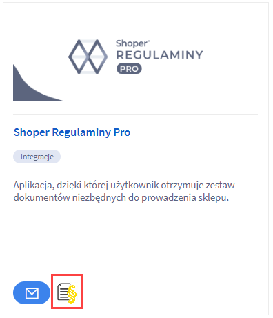 Przejdź do ustawień aplikacji Panel administracyjny > Dodatki i integracje > Moje aplikacje