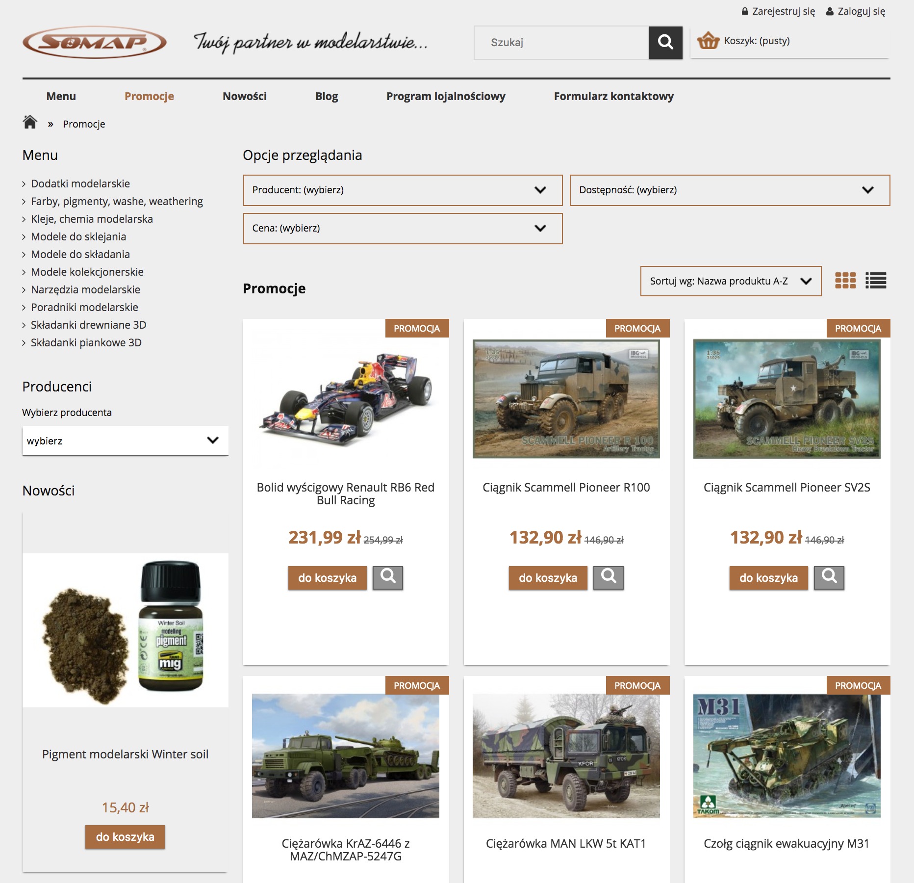 Poznaj sklep Somap.pl działający na oprogramowaniu Shoper Oferta sklepu modelarskiego Somap.pl