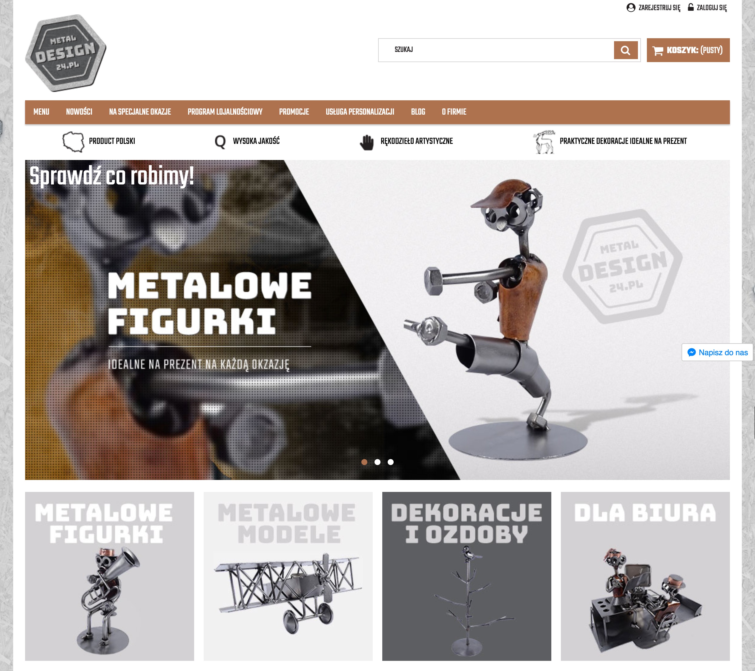 Sklep internetowy MetalDesign24.pl działa na platformie Shoper Zapoznaj się z ofertą sklepu MetalDesign24.pl