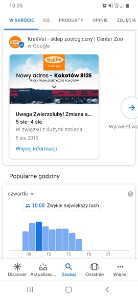 Wygląd dodanych opinii do wizytówki firmy w Google (urządzenia mobilne) Wygląd dodanych opinii do wizytówki firmy w Google (urządzenia mobilne)