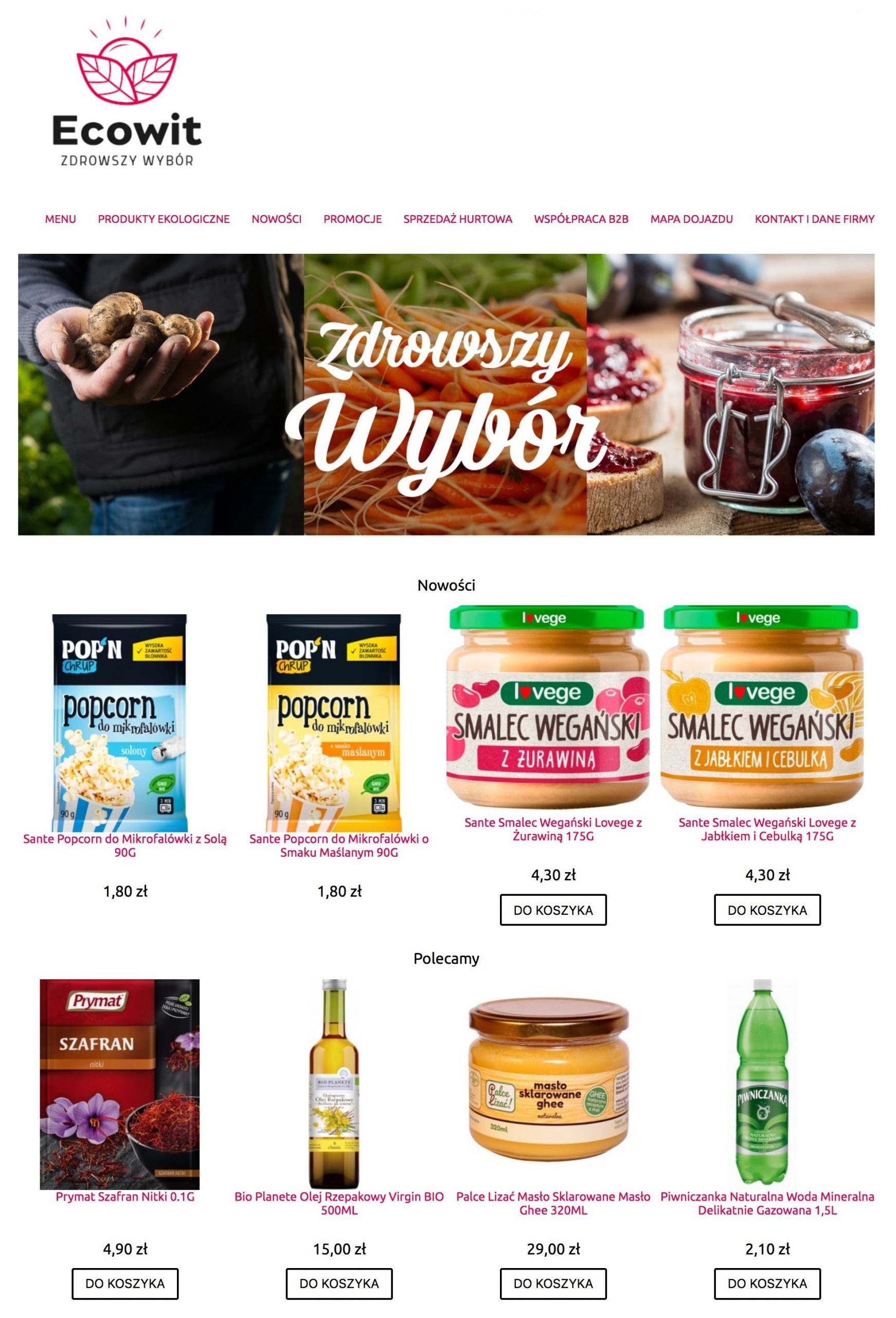 Sklep internetowy Ecowit ze zdrową żywnością Zdrowa żywność polskich i lokalnych producentów w sklepie Ecowit