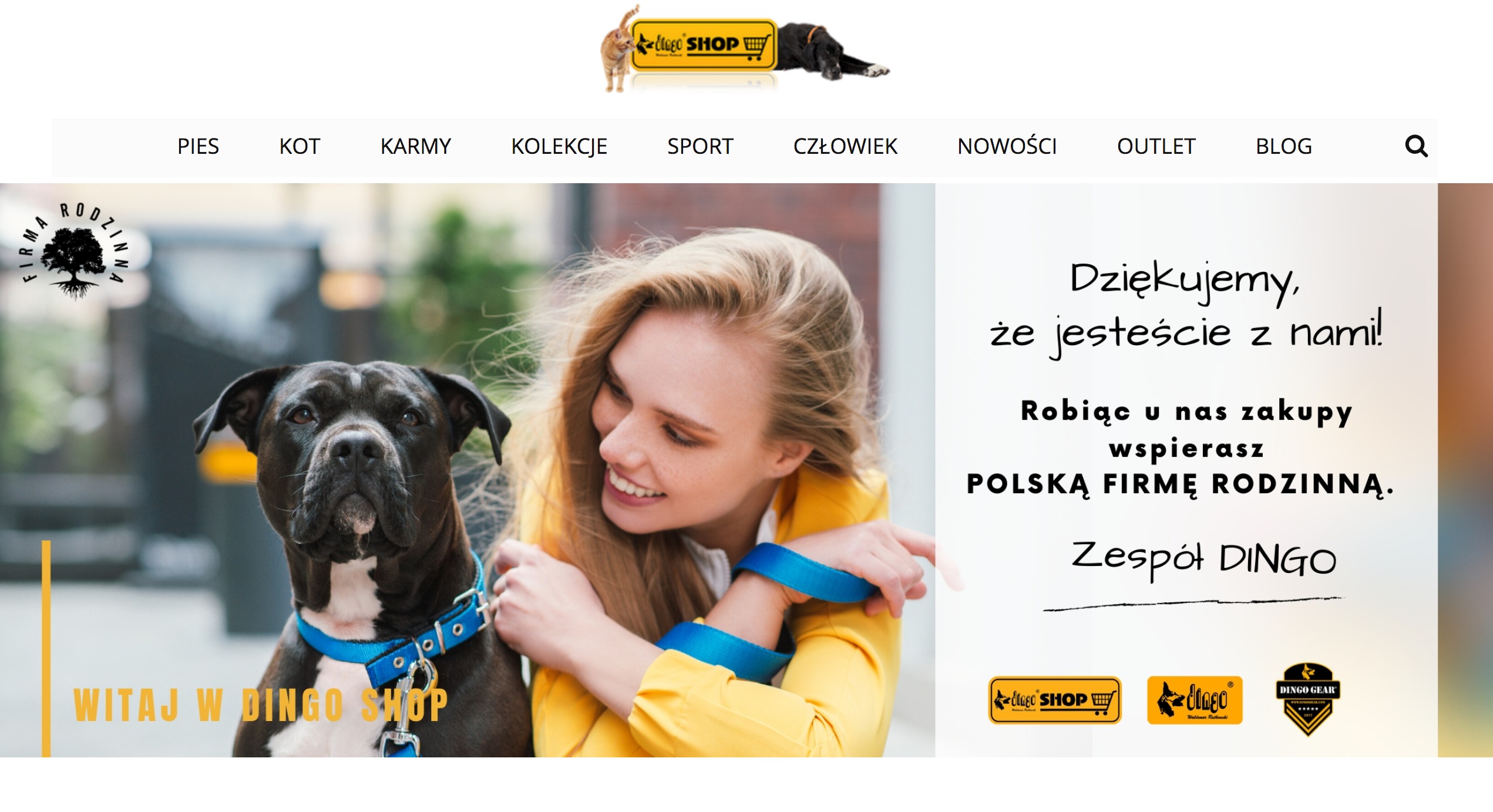 Dingo Shop zajmuje się sprzedażą artykułów dla zwierząt Szeroki asortyment sklepu internetowego Dingo Shop