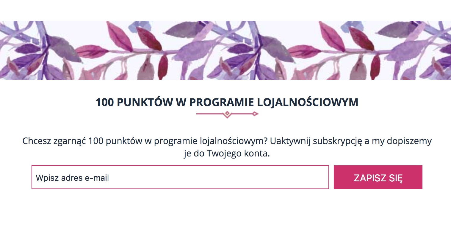 Zapis do newslettera w sklepie dushko.pl Nagrodzenie zapisu do bazy mailingowej