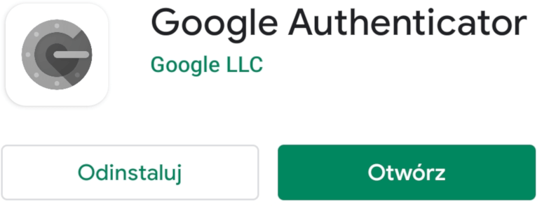 Aplikacja Google Authenticator (dla systemu Android) Aplikacja Google Authenticator (dla systemu Android)
