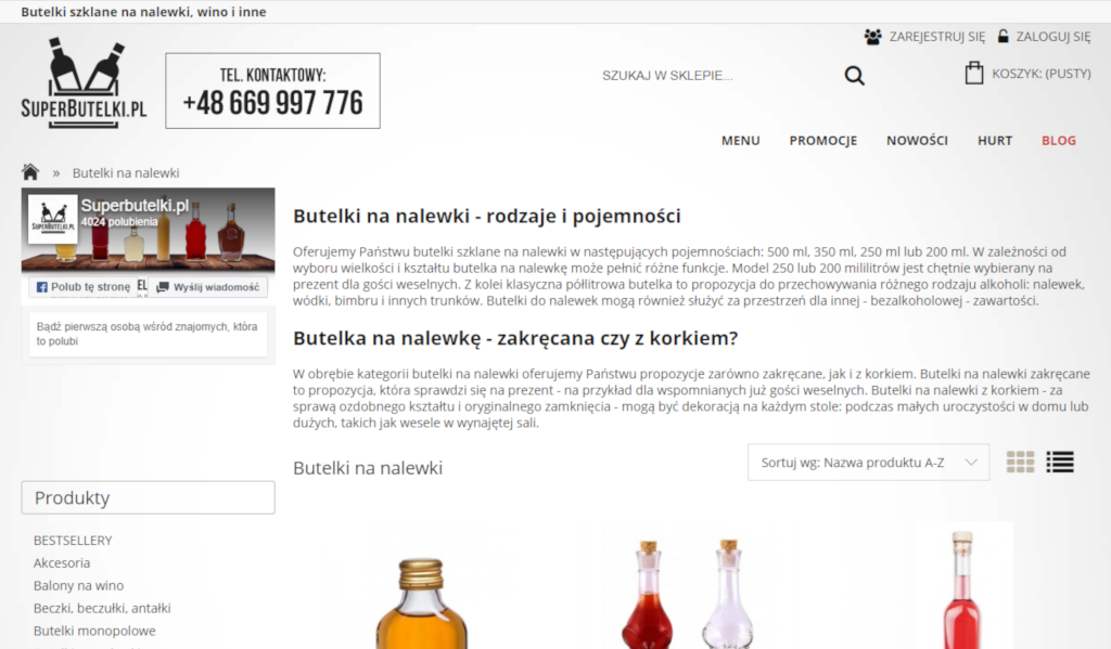 Odpowiedzi na częste pytania znajdujące się w opisie kategorii produktów Przykład umieszczenia odpowiedzi na najczęstsze pytania w opisie kategorii produktów