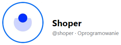 Logotyp (sygnet) firmy Shoper na Instagramie. Logo firmy Shoper na Instagramie