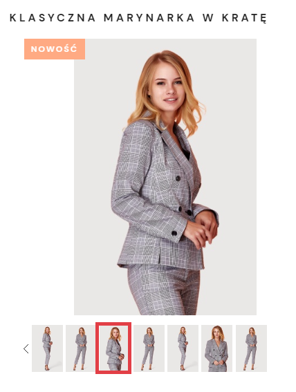 Po najechaniu kursorem na miniaturę zdjęcia kupujący zobaczy jego powiększenie Front sklepu internetowego > Galeria zdjęć produktowych