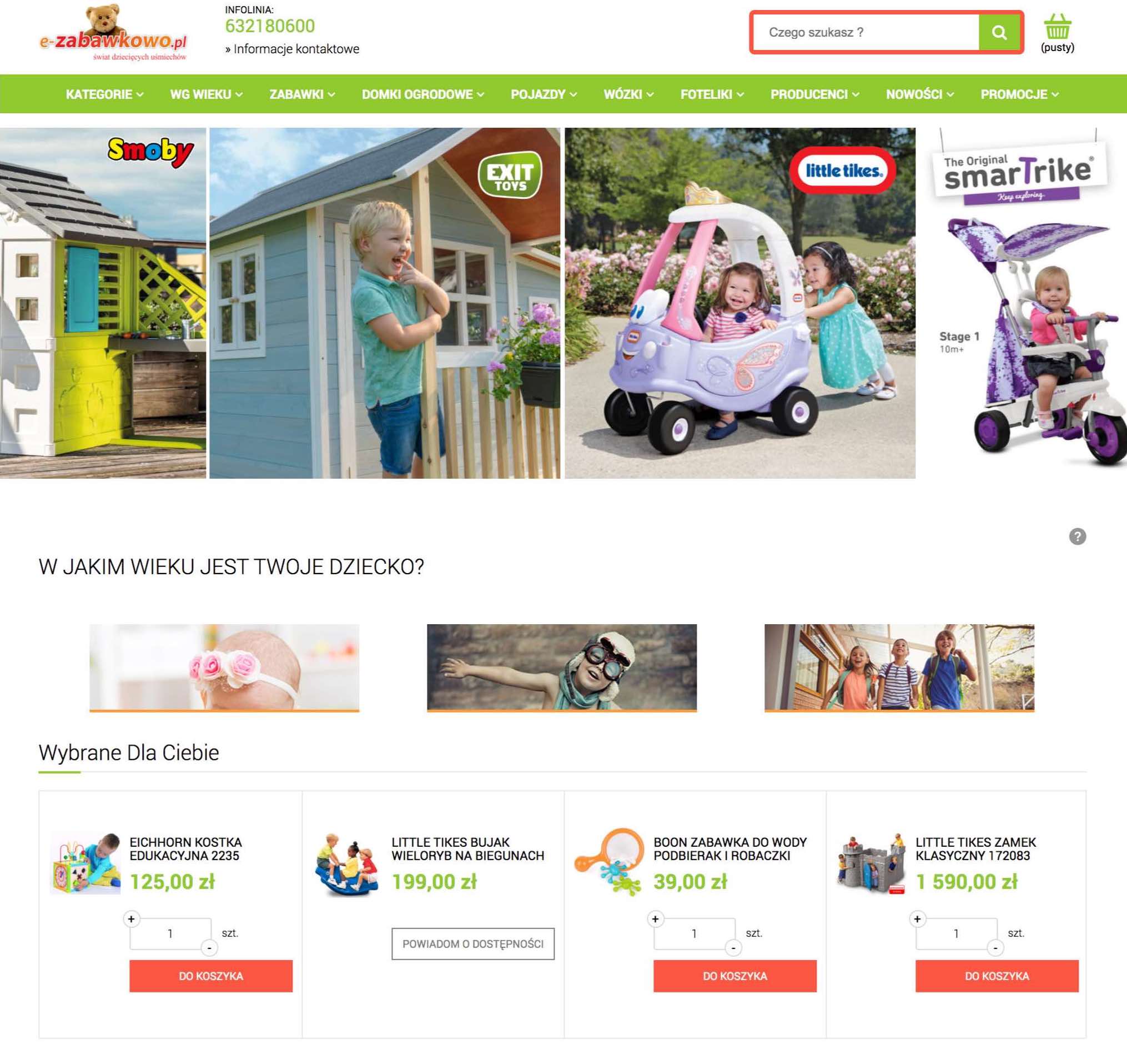 Strona główna sklepu e-zabawkowo Sklep e-zabawkowo na platformie Shoper Premium