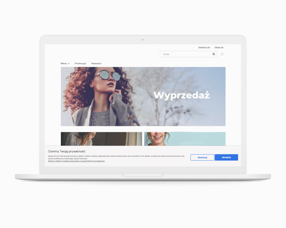 Instruktaż wyrażania zgód na zapisywanie ciasteczek w wybranych kategoriach Strona sklepu internetowego Shoper > Widget Cookies > Dostosowywanie ustawień plików cookies