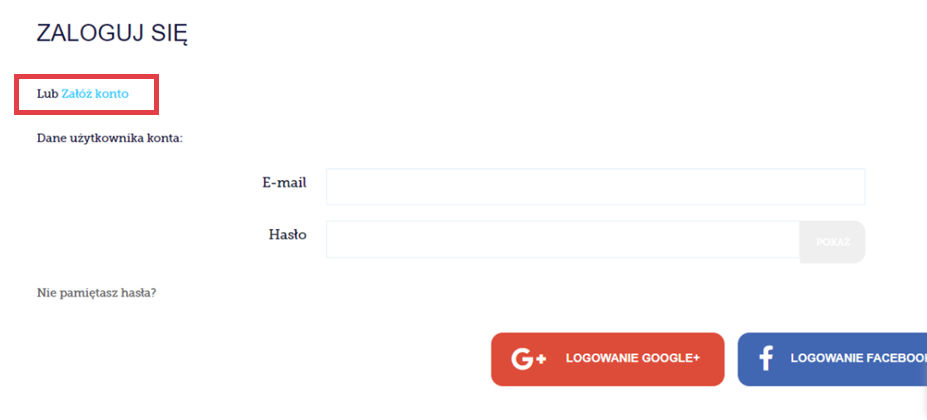 Załóż konto na stronie głównej SellIntegro Strona główna SellIntegro > Formularz logowania > Nowe konto