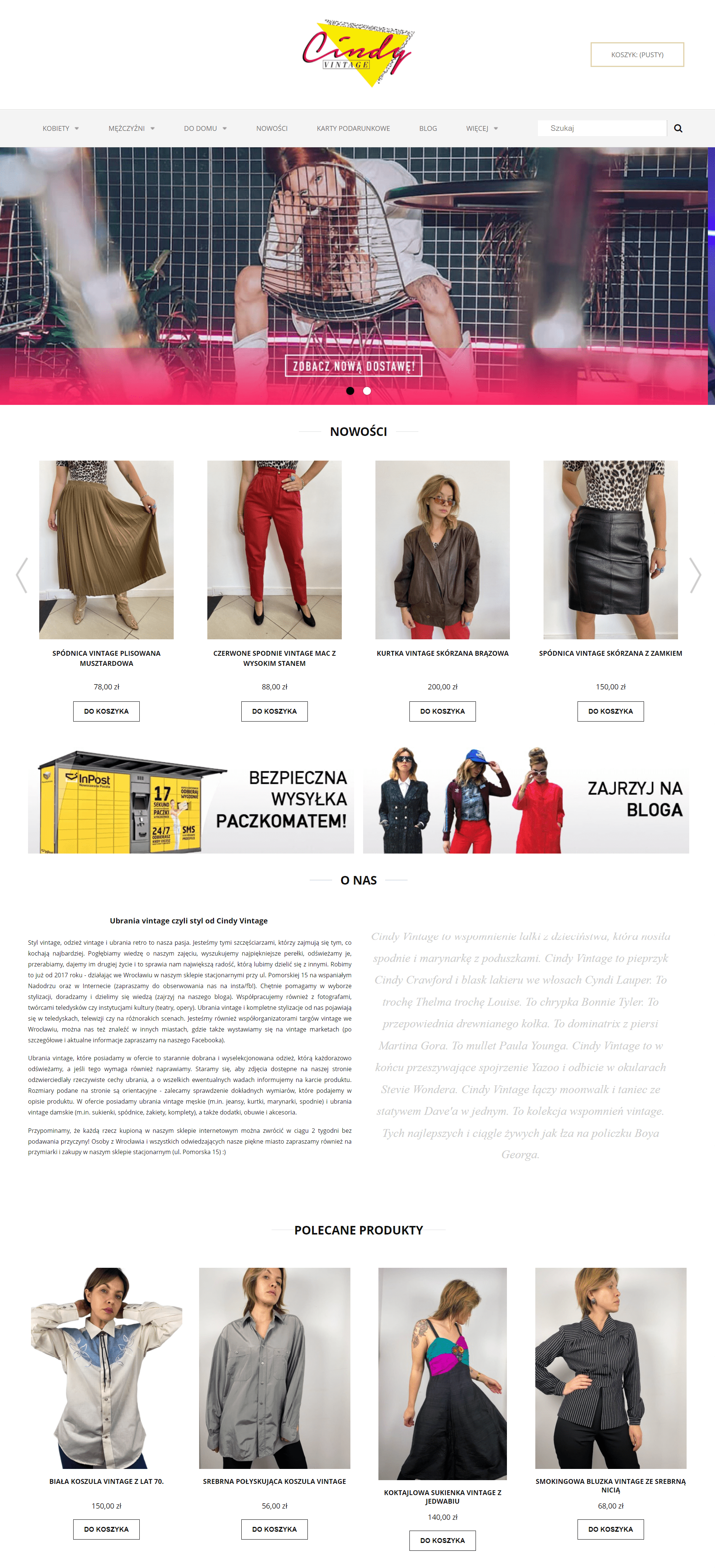 Sklep internetowy Cindy Vintage Sprzedaż starych ubrań w sklepie Cindy Vintage