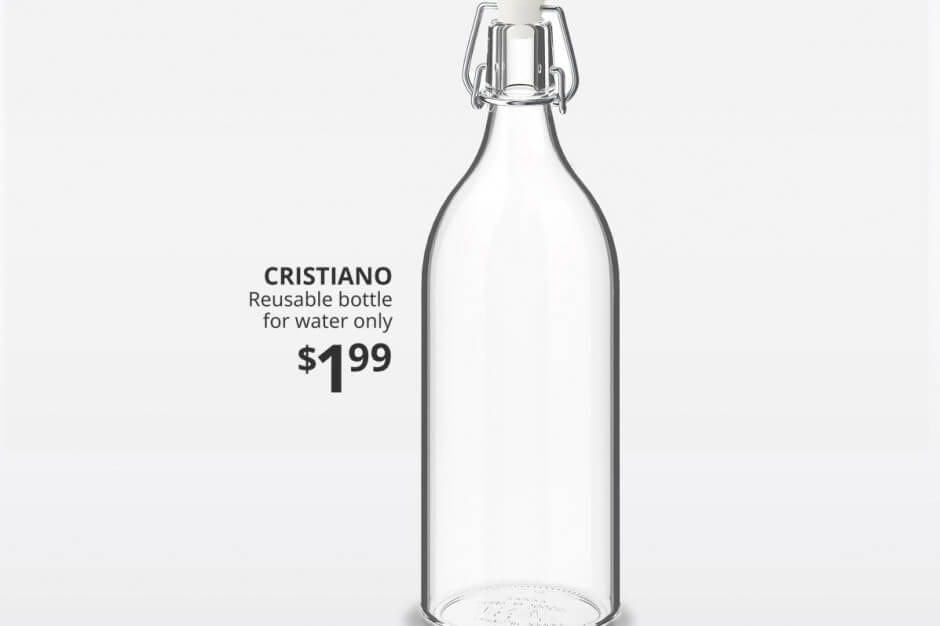 Butelka "Cristiano" w ofercie sklepów IKEA Przykład produktu w ofercie IKEA (butelka "Cristiano")