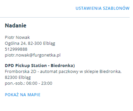 Nadanie przesyłki w punkcie Szybka Przesyłka: Nadanie w punkcie
