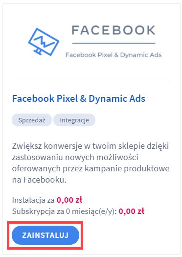 Facebook - online store