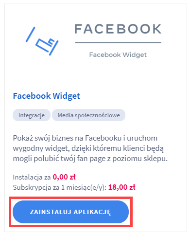 Shoper Facebook Widget