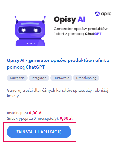 Opisy AI - generator opisów produktów i ofert z pomocą ChatGPT