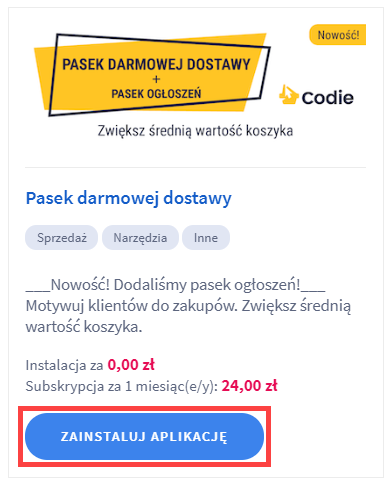 Pasek darmowej dostawy