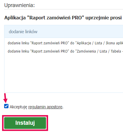 Aplikacja Raport zamówień PRO