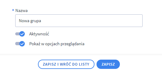 Dane podstawowe zestawu atrybutów