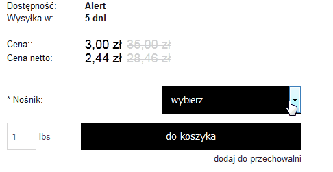 Cena promocyjna wariantu na karcie produktu Cena promocyjna wariantu na karcie produktu