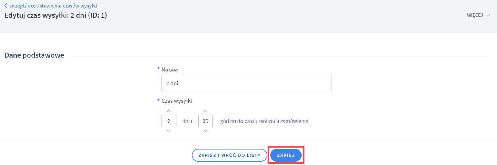 Termin wysyłki dla produktu Termin wysyłki dla produktu