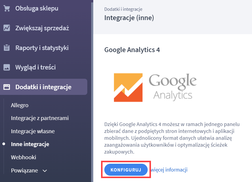 Integracja Google Analytics 4