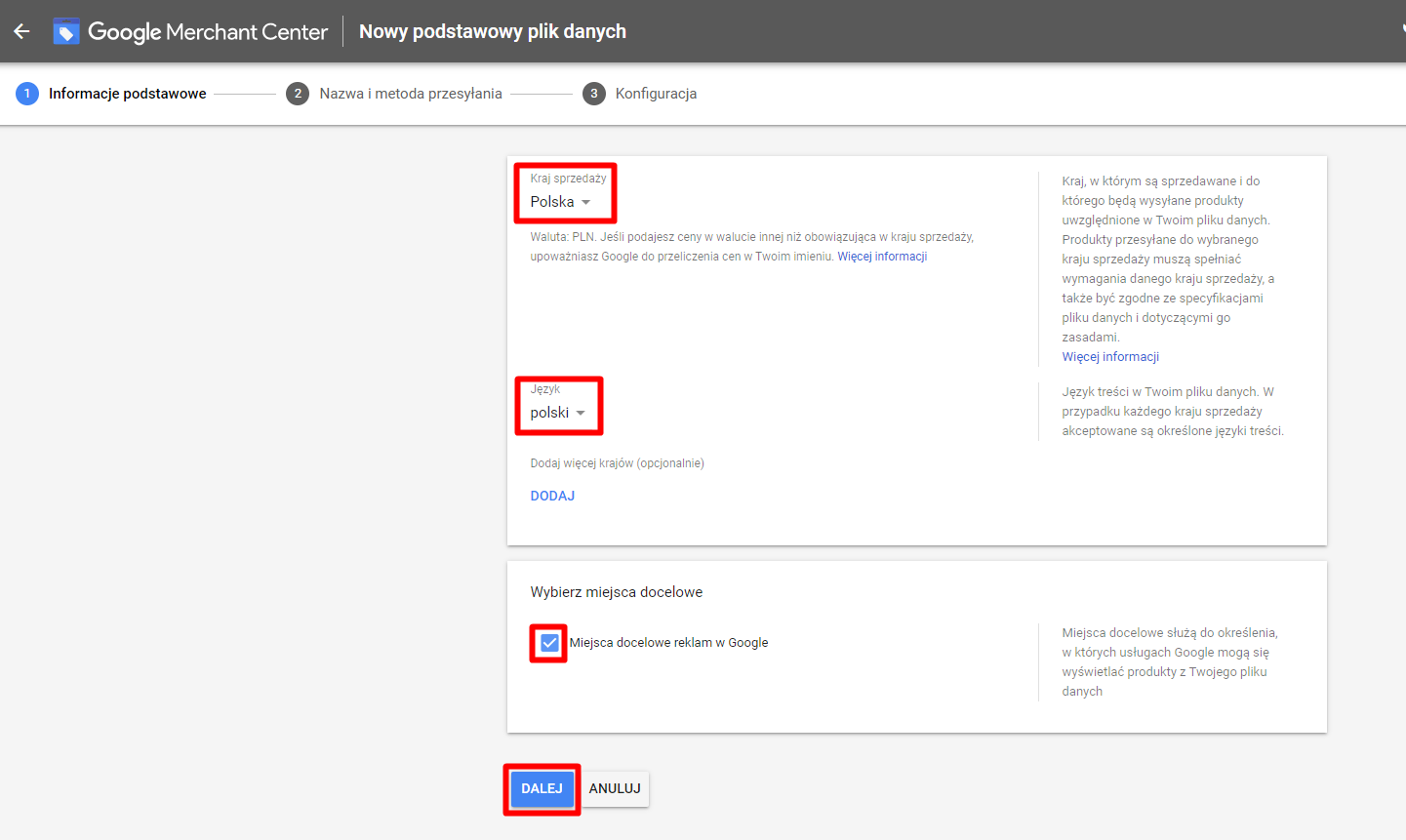 Google Merchant Center - instrukcja konfiguracji Google Merchant Center