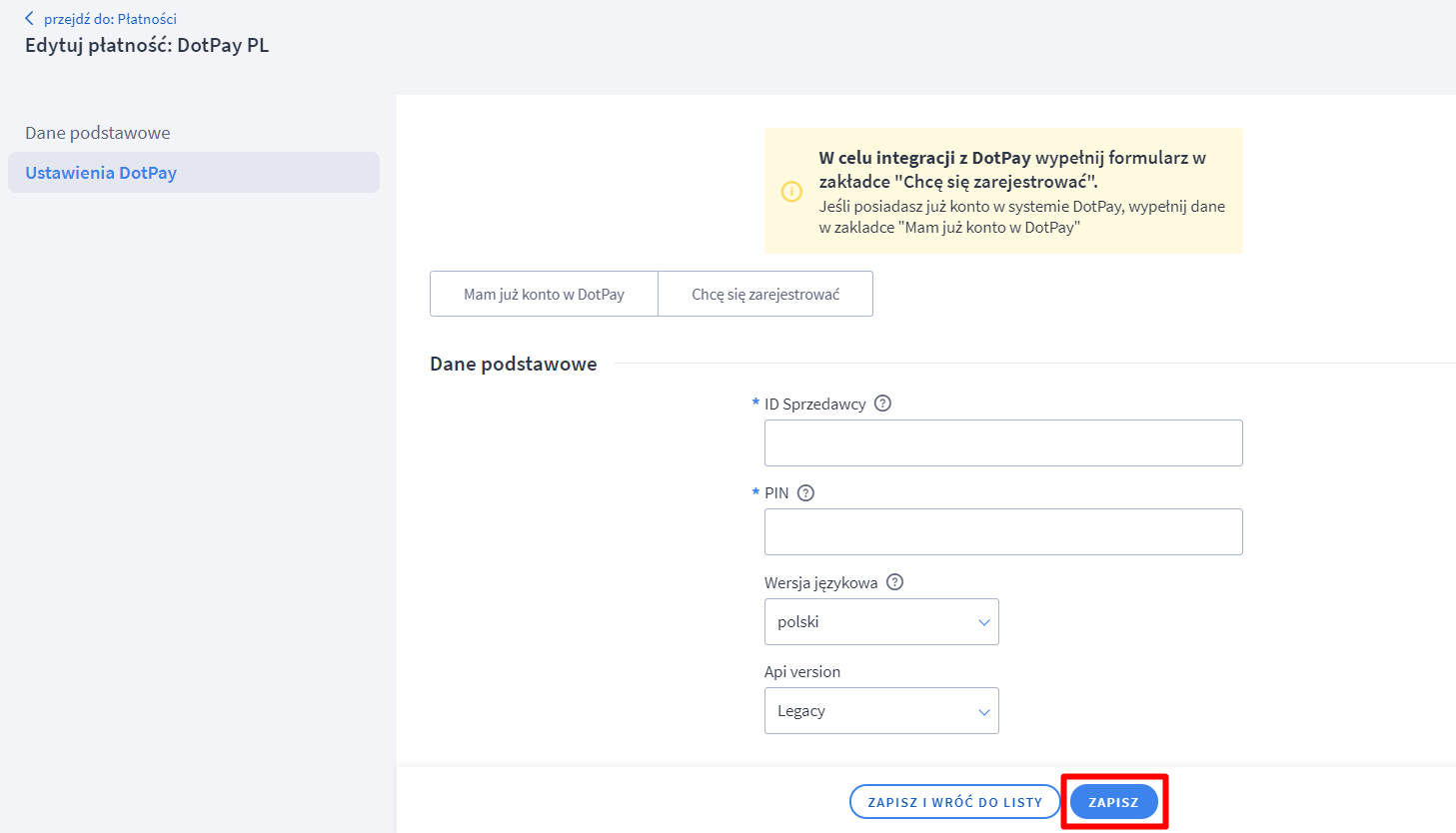 Konfiguracja Shoper Dotpay