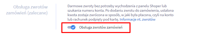 Płatności Shoper - zwrot środków