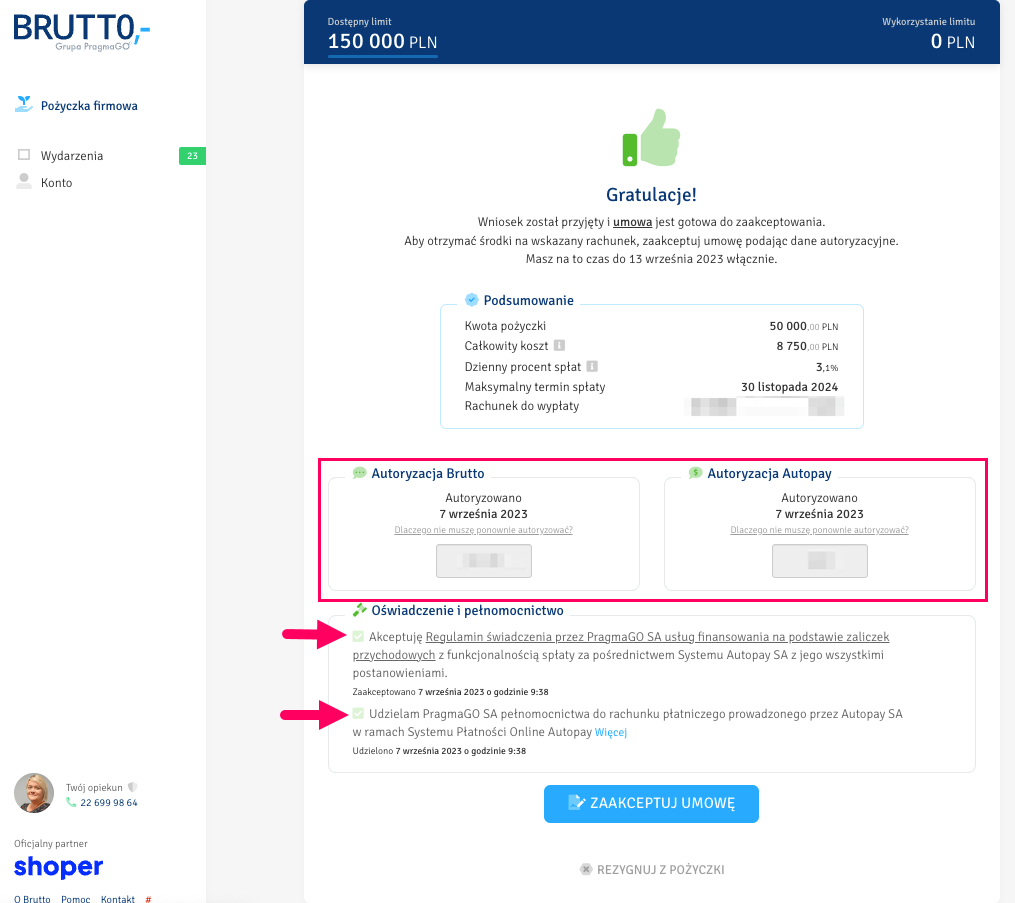 Finansowanie sklepu internetowego od BRUTTO dla Shoper Płatności