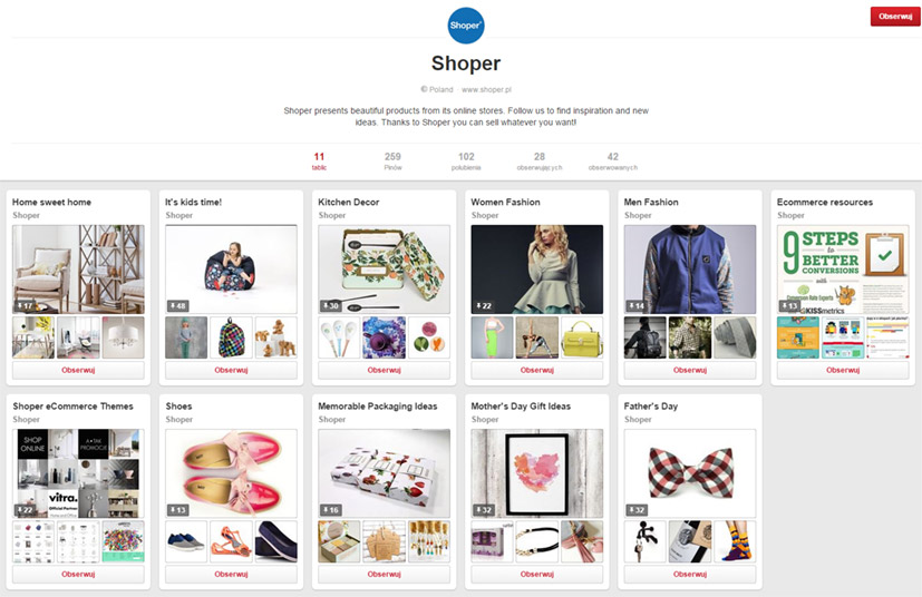 produkty shoper pinterest