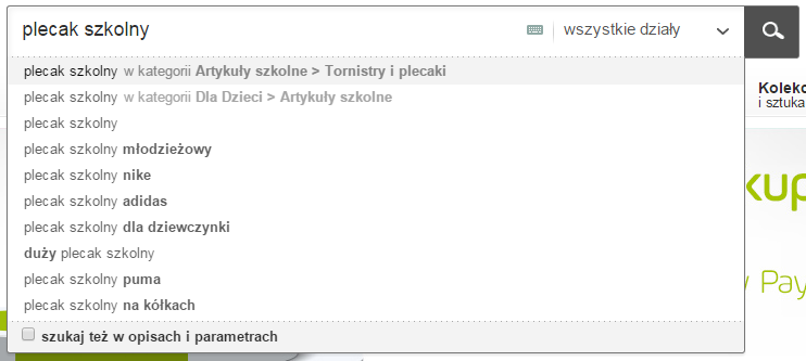slowa kluczowe allegro