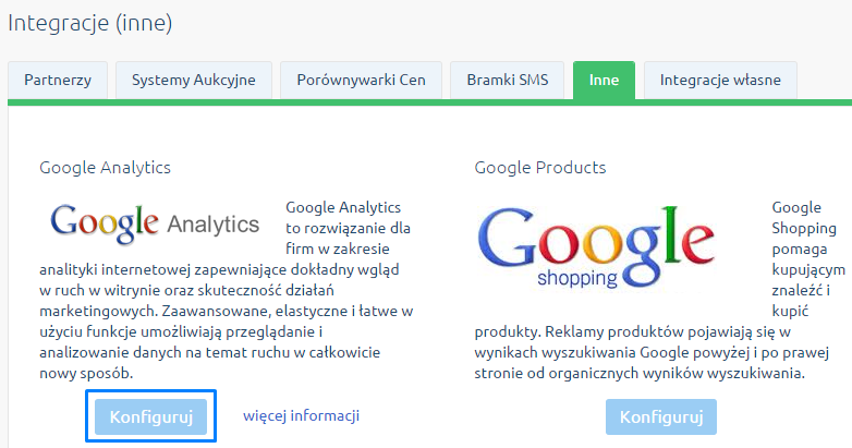 integracja z google analytics