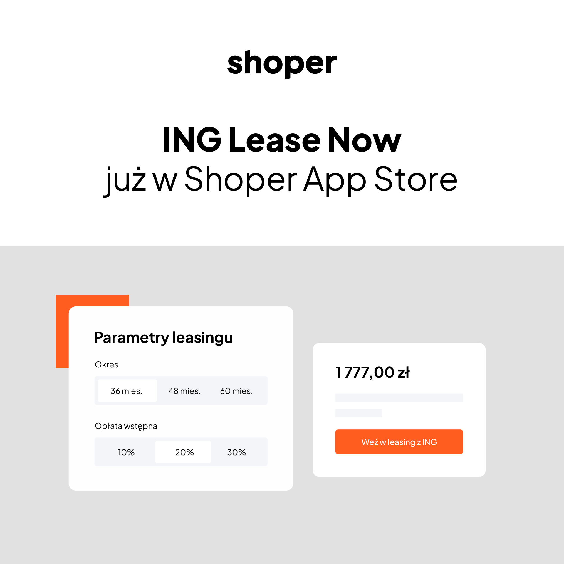 Aplikacja ING Lease Now w Shoper App Store