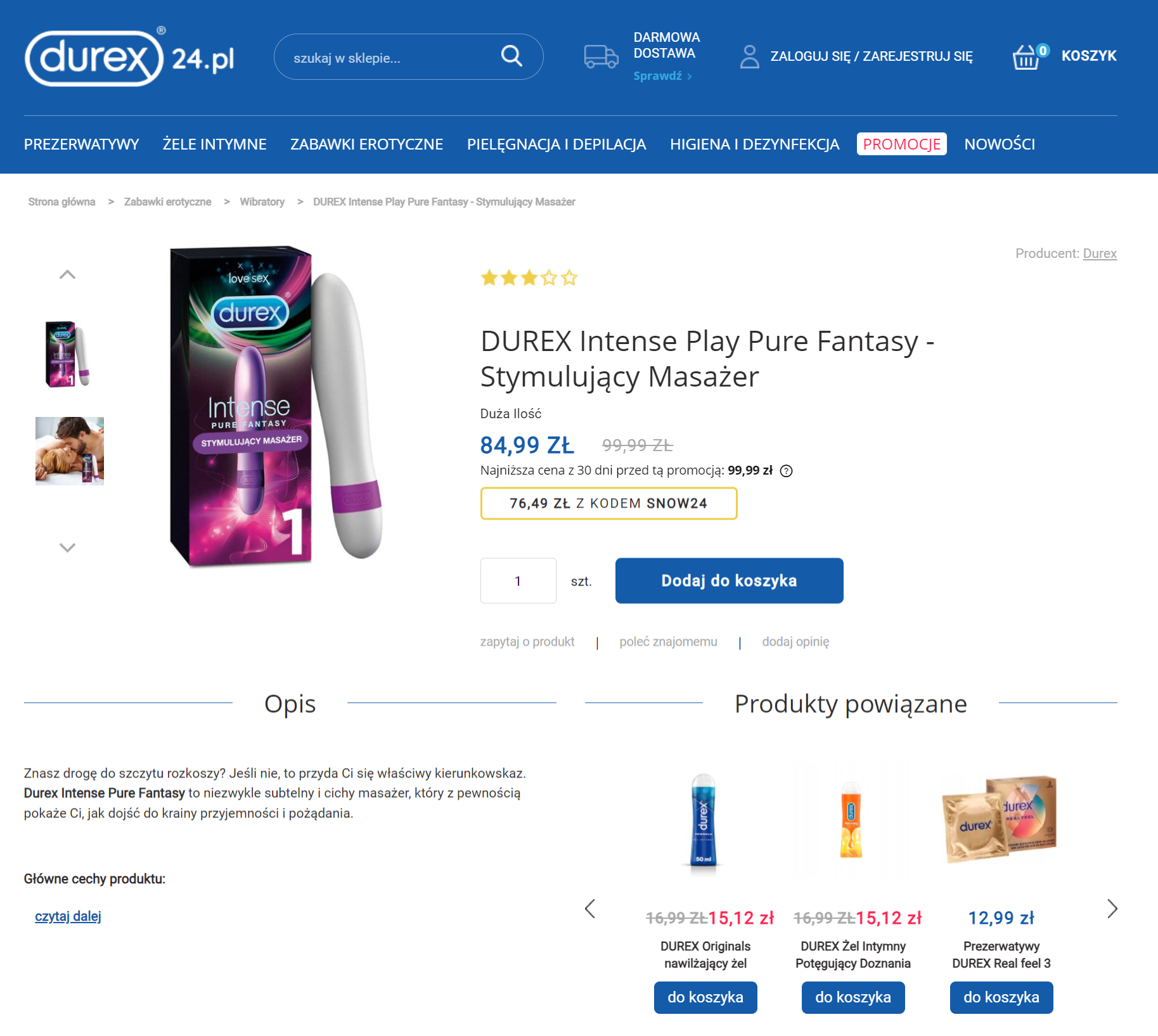 Karta produktu w sklepie erotycznym Durex24.pl 