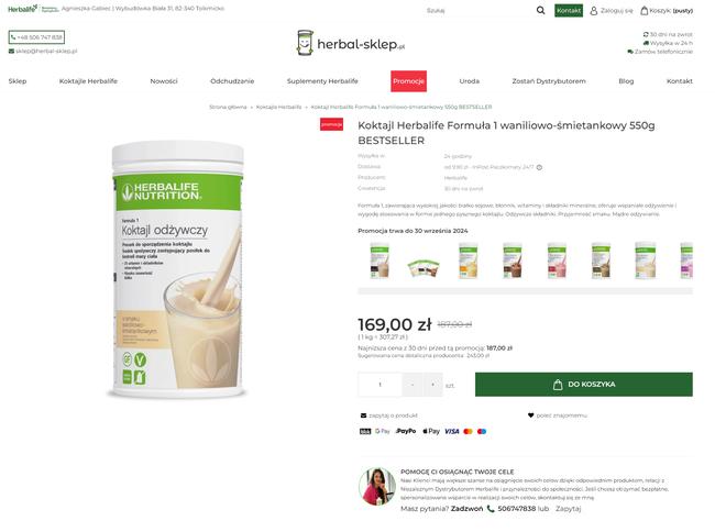 nowa karta produktowa herbal-sklep Shoper