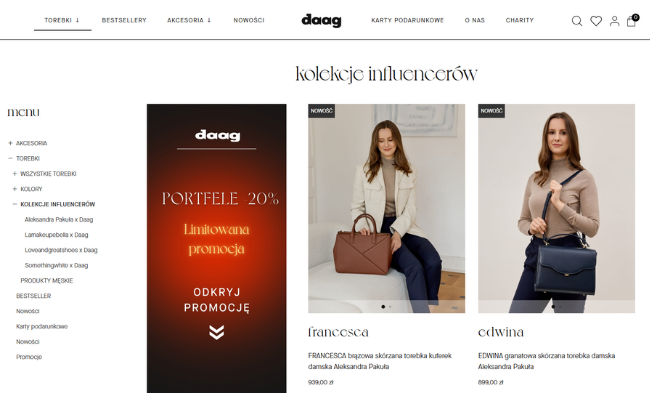 kolekcje produktów w sklepie internetowym
