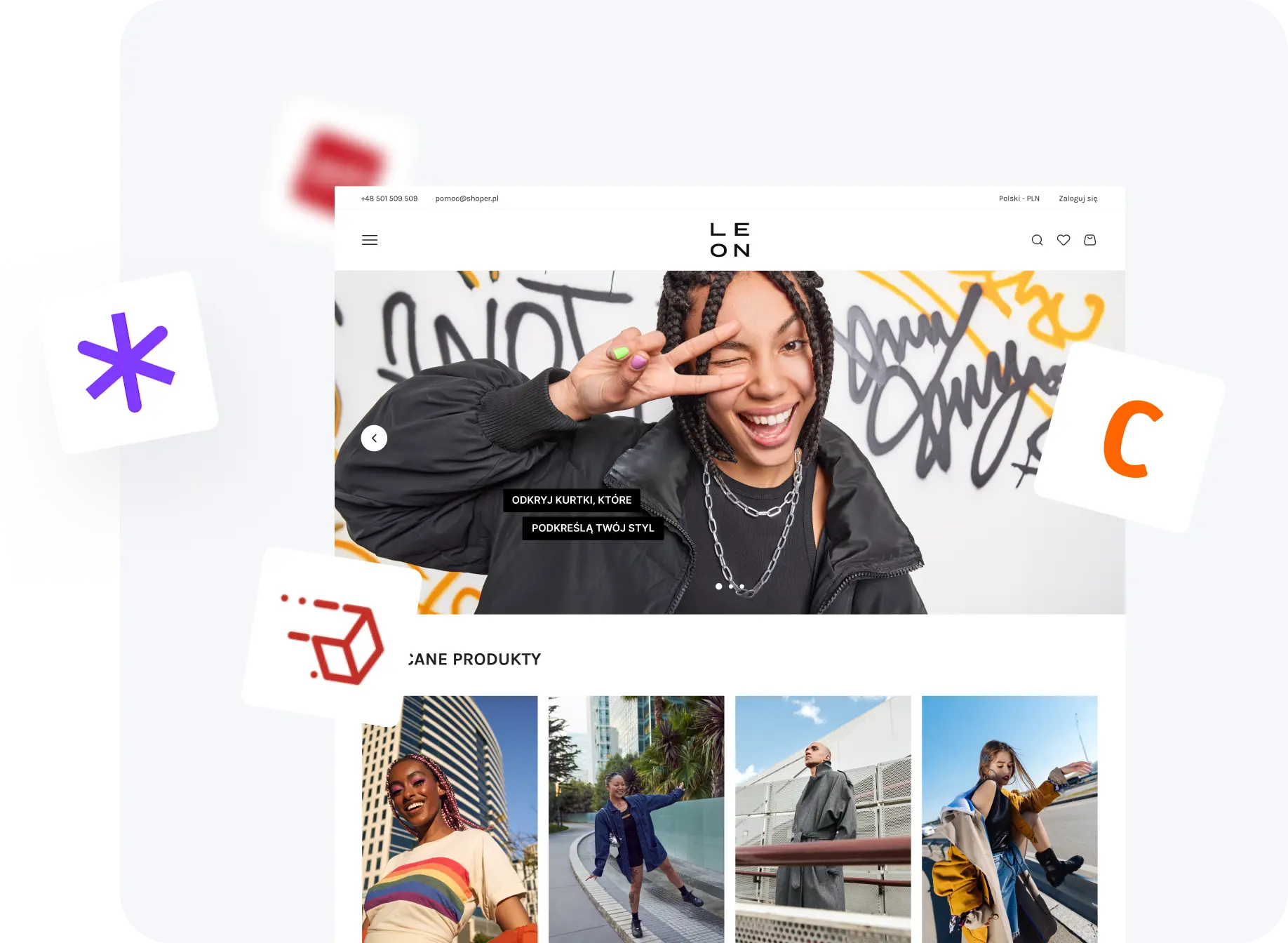 Wizualizacja przykładowego sklepu online z branży odzieżowej