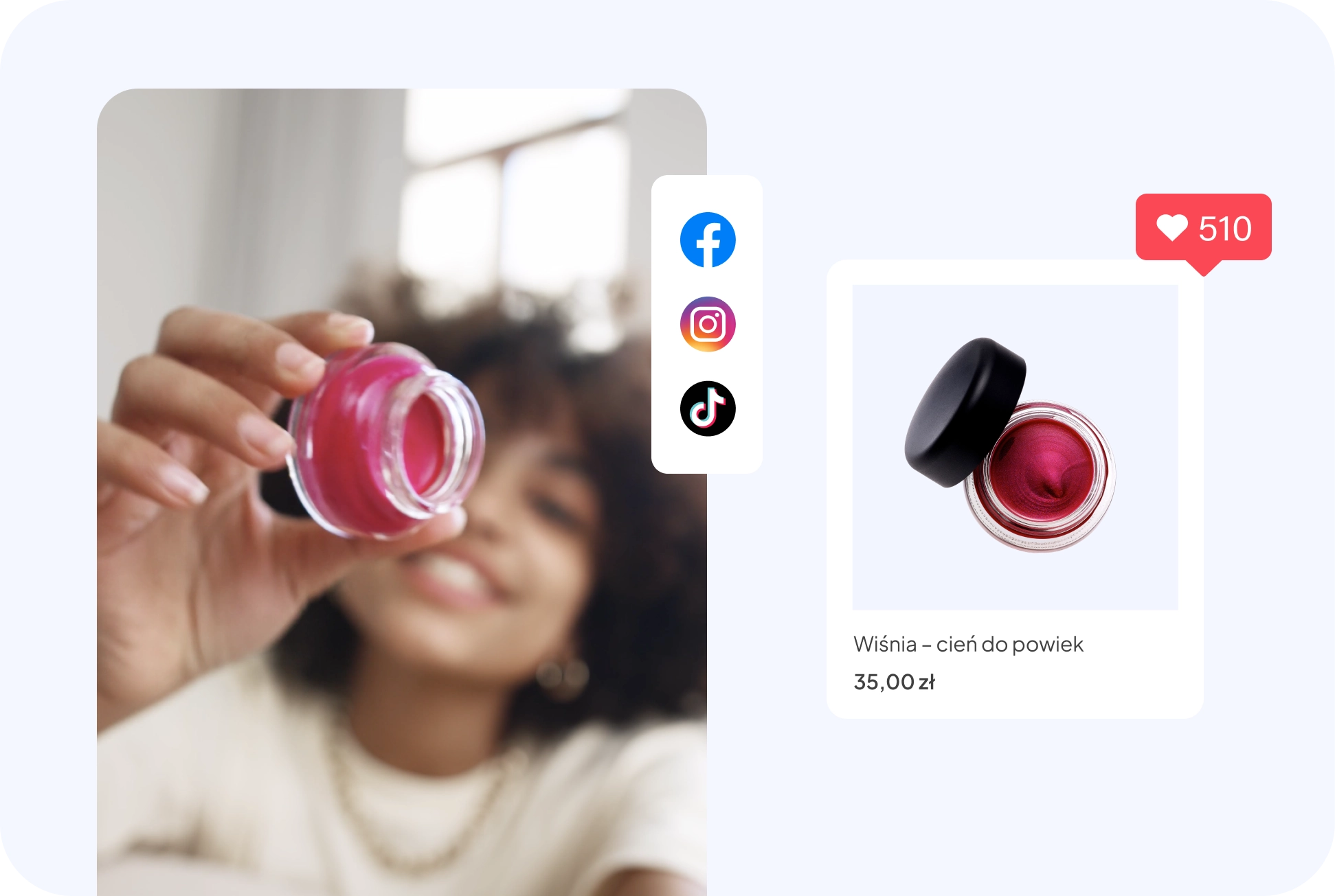 Influencerka prezentująca produkt kosmetyczny